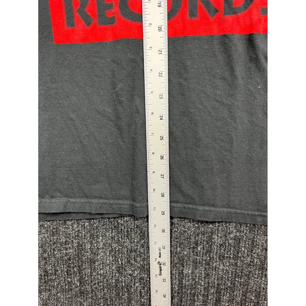 Death Row Records Graphic T-Shirt Mens Charcoal Gray Red Logo Hip Hop Streetwear